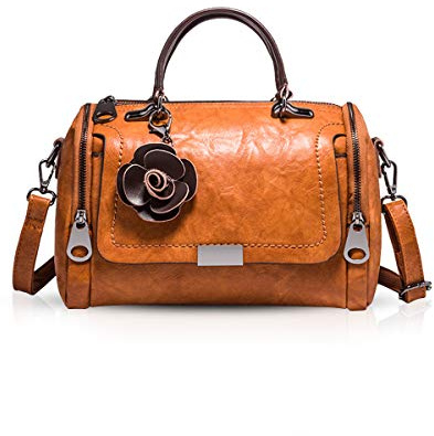 NICOLE & DORIS Damen handtaschen Leder Damen Schultertasche Blumen Henkeltasche Umhängetaschen für Damen Top Griff Retro Tasche
