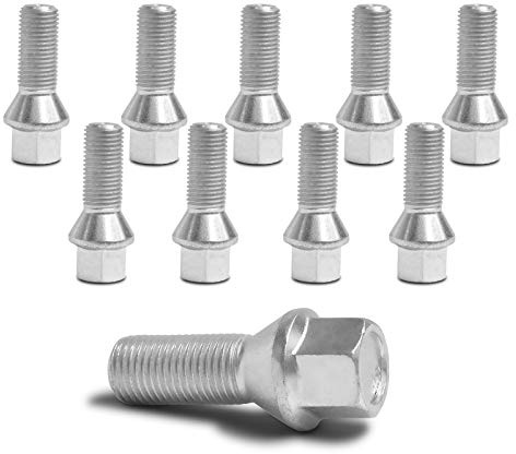 SilverLine Radschrauben M14x1,5 Kegelbund 33mm lang SW 17mm Silber (10 Stk.) - XM1415KE33S