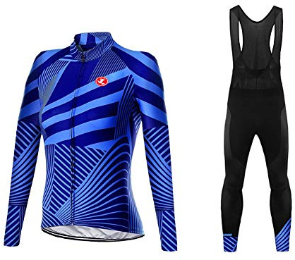 UGLY FROG Neu Damen Fahrradbekleidung Set Lang Winter Radjacke und Fahrradhosen Fleece Thermo Radtrikot FSVL01