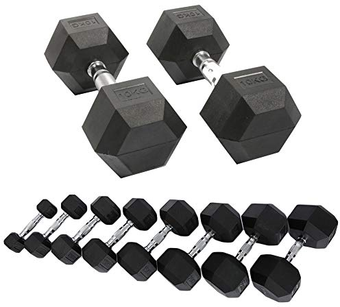 AKT Gusseisen Hex Hanteln 1 PC - 2.5-15 kg Gewicht Hantel mit Gummierung zum Heimgym Fitness Trainingsgeräte, rutschfest und Ergonomisch,15kg