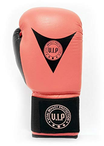 VIP Vital Impact Protection Womens Ladies Pink Puella DX Boxing Gloves MMA Martial Arts Fitness Beginner Sparring Training Gloves Mitts, Pink/Black, 8oz