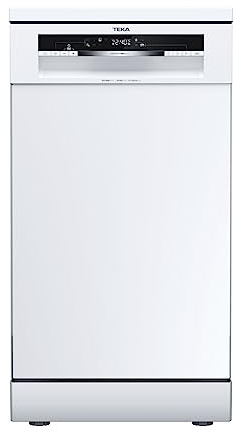 Teka Lavavajillas de Libre Instalación 45 cm con Display LED, 10 Cubiertos, 7 Programas, Tercera Bandeja Slidding Extra Tray, Blanco, DFS 44750 WH