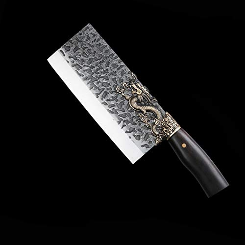 Cucina Tagliatrice Chef Coltello fatto a mano Forgiato Cinese Figurared Coltelli Sharp Meat Cleaver Verdure Cutter Strumenti di cottura Cucina Coltello da cucina (Color : Slicing Knife square)