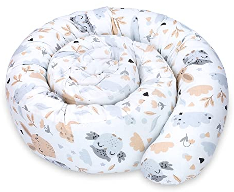 Totsy Baby Seitenschläferkissen Bettschlange Body Pillow 150 cm Baumwolle - Kopfkissen lang Bettrolle Schlafkissen Nackenrolle Kissen Oeko-Tex Eulen