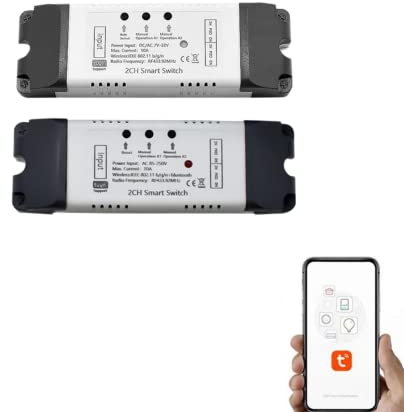Smart WLAN Garagentoröffner, WiFi Switch APP-Steuerung funktioniert mit Alexa Goolge Home Fernbedienung Timing Funktion Sprachsteuerung Garagentoröffner , Kein Hub Erforderlich, DC/AC 7-32V