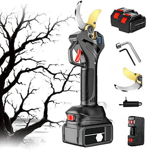 Cesoie da Potatura Portatile Forbici Potatura Elettriche da Giardino, Cesoie Potatura a Batteria con Display a LED, 40mm Forbici Elettriche, Elettrica con 2 Batterie al Litio e 2 Lame di Ricambio