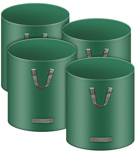 Gowkeey 4X Sacchetti per rifiuti da Giardino, 272L Sacchi da Giardinaggio, Borsa da Giardino Pieghevole con Maniglie per Il Trasporto, antistrappo, idrorepellente, per Foglie, rifiuti Verdi (4)