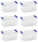 Tradineur - Pack de 6 Cajas de Almacenamiento - Fabricado en plástico - Contenedor para almacenar juguetes, Libros, ropa, mantas - N.º 26-15,5 x 34 x 22,5 cm - 8 Litros