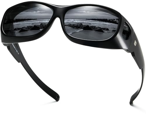 DUCO Fit über Sonnenbrille Wrap Around Sonnenbrille für Männer Frauen Polarisierte Tragen über Sonnenbrille UV-Schutz DC8965