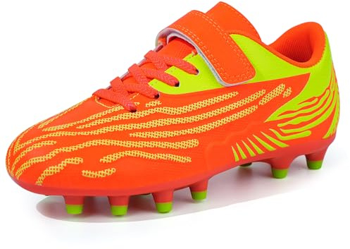 JABASIC Enfants Dur Gazon Chaussures de Football Chaussures de Football de Sport pour Les Garçons et Les Filles