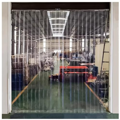 Transparenter PVC-Streifen, Türvorhang, wasserdicht, Vinyl, glatter Streifenvorhang für begehbare Gefrierschränke, Kühler und Lagertüren, 7 Stück, 1,05 x 2,4 m, langlebige Kunststoff-Türstreifen für