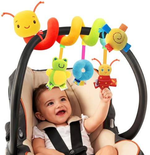 YELUFT Kinderwagen Baby Spielzeug für Babys Aktivitätsspirale Hängespielzeug Babybett Spielzeug Babyspirale Plüschspielzeug für Kleinkinder Jungen Mädchen von 0 3 6 9 12 Monaten