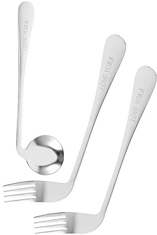 SEWOART Ustensiles Adaptatifs Repas – Ensemble 3 Pièces – Acier Inoxydable Solide – Poignées Antidérapantes Ergonomiques – Aide Alimentaire Pour Personnes Âgées Et Patients Alités