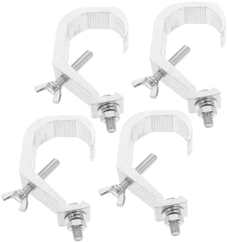 BESTYASH 4pcs Aluminum Stage Light Hooks Truss Clamps Light Clips for Moving Head for Stage and Dj Brackets Setup