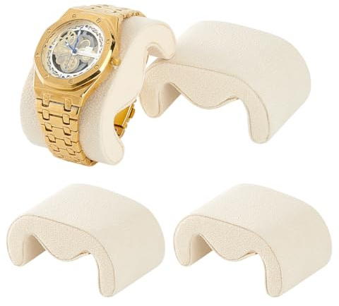 PH PandaHall 4 Stück Uhrenkissen 7.35x4.75x3.55cm Samtarmbandkissen M Förmiges Uhrendisplaykissen Für Uhrenarmband Displayständer Beige | M-förmiges Uhrenkissen, Aufbewahrungskissen, 20,8 cm, für Uhrenarmband, Schmuck, Organizer, Beige