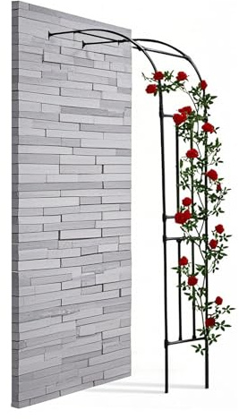 Arche de jardin en métal pour plantes grimpantes - Résistant aux intempéries - Demi-côté - Arche décorative pour la maison et la cour - 1,8 x 2,4 m (l x H)