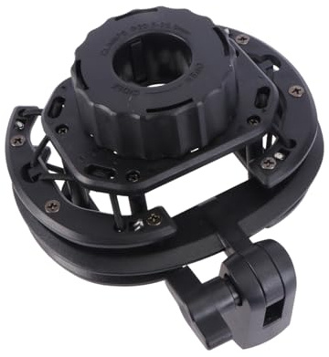 Soporte Montaje Estable Micrófono de Condensador Negro | Prueba de Golpes, Plástico Resistente, para Estudios de Grabación y Voz en Off
