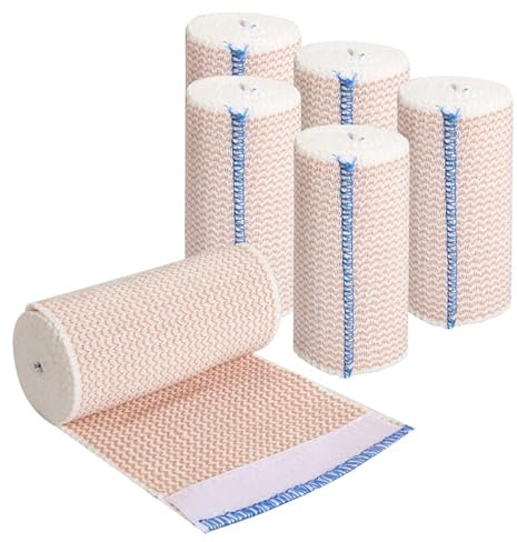 Premium Elastische Bandage 6 Stück Kompressionsbinde Elastikbandage Bandage Sportbandage Stützbandage für Knöchelunterstützung Arm- Bein- oder Brustkorbverletzungen