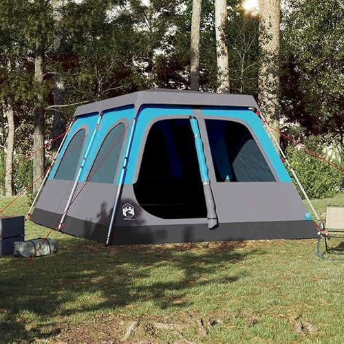 Tenda a cupola per 10 persone – blu con sistema di rilascio rapido – poliestere 190T con rivestimento in PU – ideale per campeggio, festival e avventure all'aria aperta – robusta e resistente alle