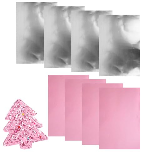 Aluminium-Bastelfolie – Handgefertigte geprägte Metallbleche, dekoratives Kunstbedarf, 0,07 mm Folien-Set zum Malen, Schnitzen, Gravieren, Weihnachten, Zuhause, Klassenzimmer