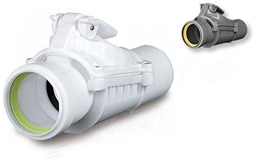 Rückstauklappe Ø 50 mm weiß Rückstauverschluß Rückstauventil KG Rohr Waschbecken (MKKZB50AW) Becken Abwasserrohr Bad Sperrventil