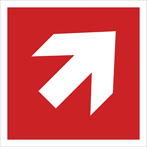 Pfeil 45° Brandschutzzeichen Symbol Aufkleber Nachleuchtend ASR A1.3 150 x 150 mm