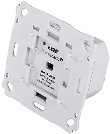 Homematic IP Smart Home Schalt-Mess-Aktor für Markenschalter, Aktor misst Strom, steuert Geräte und Leuchten per App, Alexa & Google Assistant, Energie sparen, 142720A0
