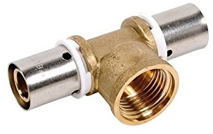 Dipra 734144 Raccord PER à Sertir Té, Femelle F15/21, diamètre 16 mm