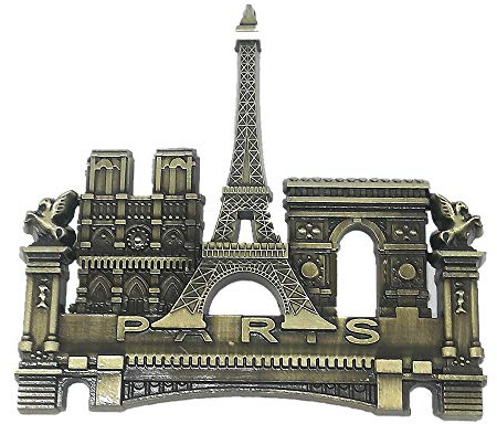 3D-Kühlschrankmagnet aus Metall, Motiv: Paris Frankreich, Heim- und Küchendekoration, Magnetaufkleber, Paris, Frankreich, Kühlschrankmagnet, Reise-Souvenir, Geschenk