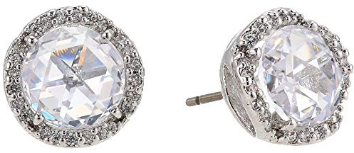 kate spade new york That Sparkle Pave Round Large Studs, Clear/Silver, One Size