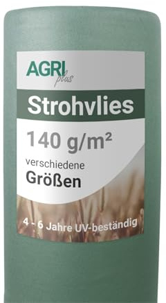 AGRI plus Strohvlies 13 x 25 m - ohne Nägel I Stabiles 140 g/m² Schutzvlies aus Polypropylen I Extrem reißfestes Heuvlies für langfristigen Schutz I Abdeckvlies wetterfest & UV-beständig