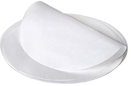 XHNFCU 150 st 9 tum (23 cm) runt bakpapper, 6/7/8/9 tum pergament cirklar, non-stick fettsäker serveringspapper för tårta, bakning, luftfrys, ugn (9 tum 150 st)