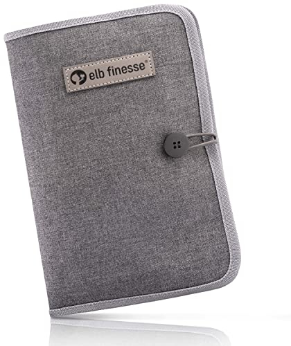 elb finesse ® Baby Windeltasche mit Wickelunterlage für unterwegs I Kleine Wickeltasche I Praktischer Organizer inklusive Wickelauflage für die Baby Erstausstattung (Grau)