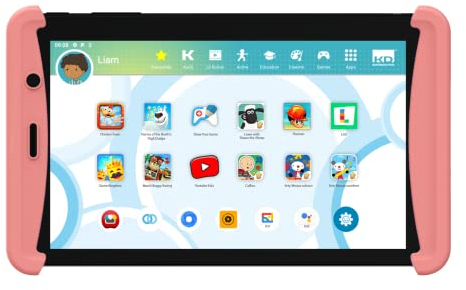 KURIO C21171 Tab Lite 2 Pink Android Tablet for Children, 7 Inch Touch Screen, 16 GB Memory, Camera, 40+ Apps, Child Lock, Protective Case, Learning Computer, Children's Tablet, Laptop Toy Ideal for
