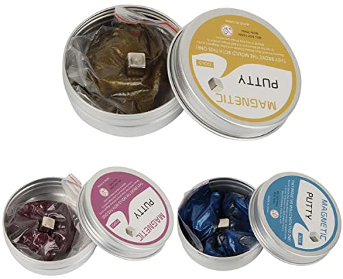 XiXiRan Intelligente Knete, Magnetische Knete, Zauberknete für Kinder, Superknete, Hüpfknete, 3 Farben, 40 g Teig/Schachtel, BPA- und Glutenfre 3 Stück i