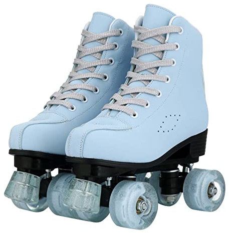 YYW Roller Skates for Women and Men Artificial Cowhide with Thick Cotton Protection Upper Outdoor Roller Skates for Girls Boys (41=US Women:10.5=US Men:9=Heel to Toe:27 cm)
