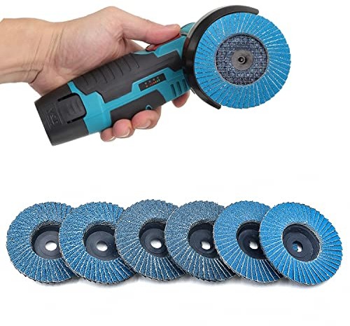 lamellari dischi lamellari 6 Set di lamelle 75mm, grana 60/80/120, per acciaio inox e legno, disco abrasivo a batteria - Nessun foglio di ferro