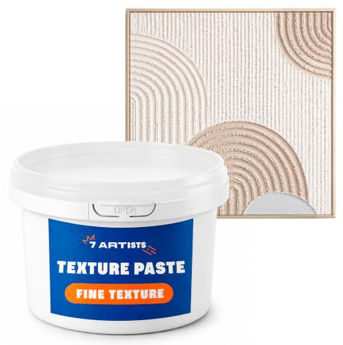 7 Artists Strukturpaste Acryl 280 ml Fein – Glatt Modellierpaste Weiß für Leinwand & Textured Art | Spachtelmasse Acrylmalerei | Texture Paste für Schablonen & Relieftechnik | Modeling Paste