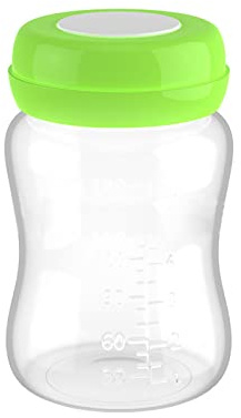Botellas de Leche Materna, 4PCS Botellas de Almacenamiento de Leche Materna Botellas de Congelador de Leche Materna a Prueba de Fugas de Calibre Ancho con Junta de Silicona 180ml