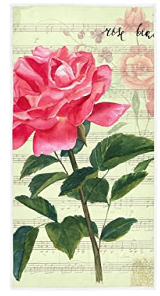 GAIREG Vintage Rose auf Notenblätter, weiche Waschlappen, Duschtücher, 38,1 x 76,2 cm