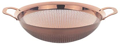 Buyer Star 18/8 Stainless Steel Colander, Micro-Perforated & Footed Metal Colander with Handle, Heavy Duty Strainer for Kitchen Food/Pasta/Vegetable/Rice/Fruit/Noodles- Dishwasher Safe (Rose Gold)