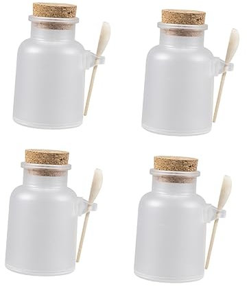 4 Set Maskpulver På Flaska Smink Badsalt Förseglad Burk Reseflaska Pulverburk Förseglad Förvaringsburk Kosmetika Separerad Flaska Tom Flaska Behållare Resa Kaffe Plast