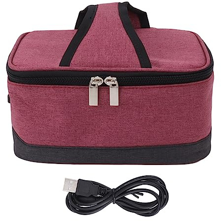 Tyenaza Scaldavivande Elettrico Portatile, Scaldavivande Elettrico per Alimenti Borsa Isolante per Riscaldamento con Riscaldamento USB, per Viaggi Ufficio Campeggio(Vino)
