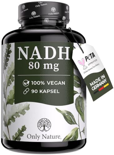 NADH 80mg - 90 Kapseln hochdosiert - Aktive Form von NAD - Vegan & ohne Zusatzstoffe - Laborgeprüft in Deutschland - Apothekenqualität - NADH Hochdosiert