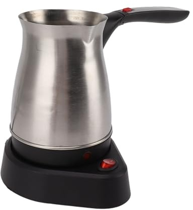 Fockety Elektrische Türkische Kaffeemaschine, 500ml Edelstahl Arabisch Griechisch Türkische Kaffeekanne mit klappbarem Griff, 600W Mini Portable Türkische Kaffeemaschine Maschine