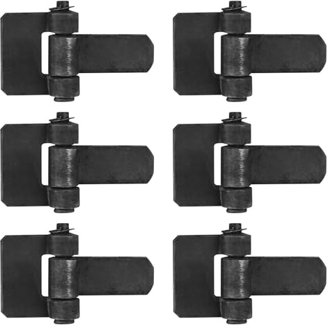 heneng 6 Pcs Weld-On Trailer Hinges, 5-1/8 x 3-1/4, Strap Style Long Leaf Door Hinge