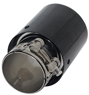 Auspuffblende FÜR Einlass 51mm-77mm Auslass 76mm-114mm Universal SUV Schalldämpferspitze Car Styling Auspuffblenden C&arbon Glossy Auspuff Endrohr Endrohre (Farbe : 51 in 114 out silver)