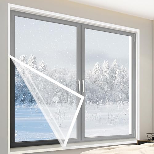 Fensterisolierung,Isolierung Fensterfolie, For den Winter, transparentes Thermo-Dichtungsset, isolierte Fensterschutzfolie, Fenster-Kälteschutzfolie for Schlafzimmer, Balkon (120 x 280 cm) ( Size : 15