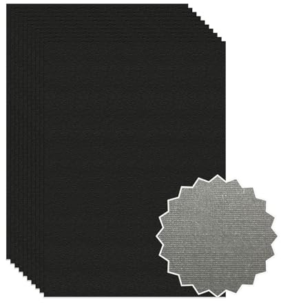 ASENME Scrapbook Paper, 30 Units, Black Textured Cardboard (Black, A4/30Units)