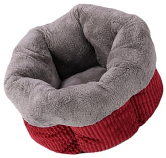 Kisangel Warmes Katzenbett Aus Fleece Ohne Boden Bettwäsche Katzennest für Hauskatzen und Hunde Rot Größe S